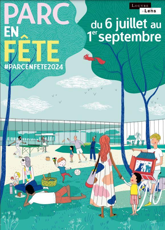 Affiche Parc en fête au Louvre-Lens du 6 juillet au 1er septembre 2024