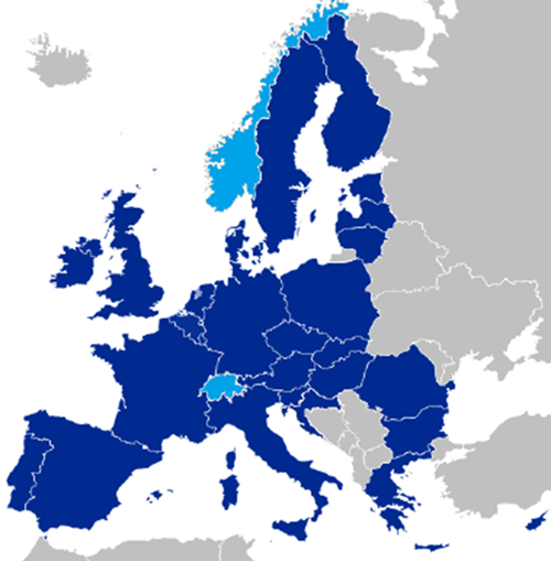Carte des territoires membres du programme Interreg Europe