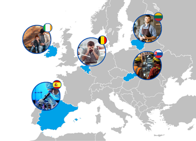Carte actions métiers en europe