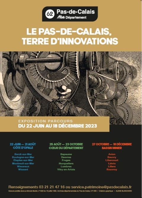 Afiche de l'exposition "Pas-de-Calais terre d'innovations"
