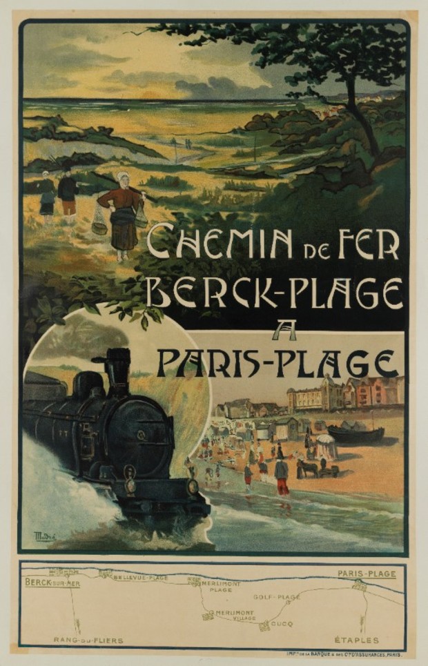 affiche chemin de fer Berck Plage à Paris Plage